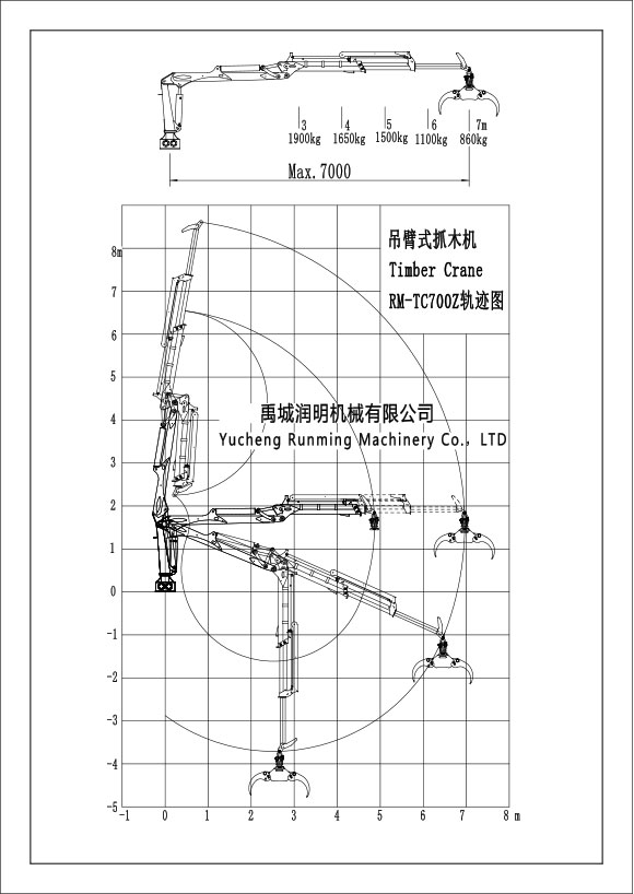 7.0米两节伸缩臂抓木机